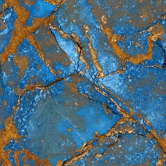 Background blue jasper with orange cracks. Illustration generated ai
