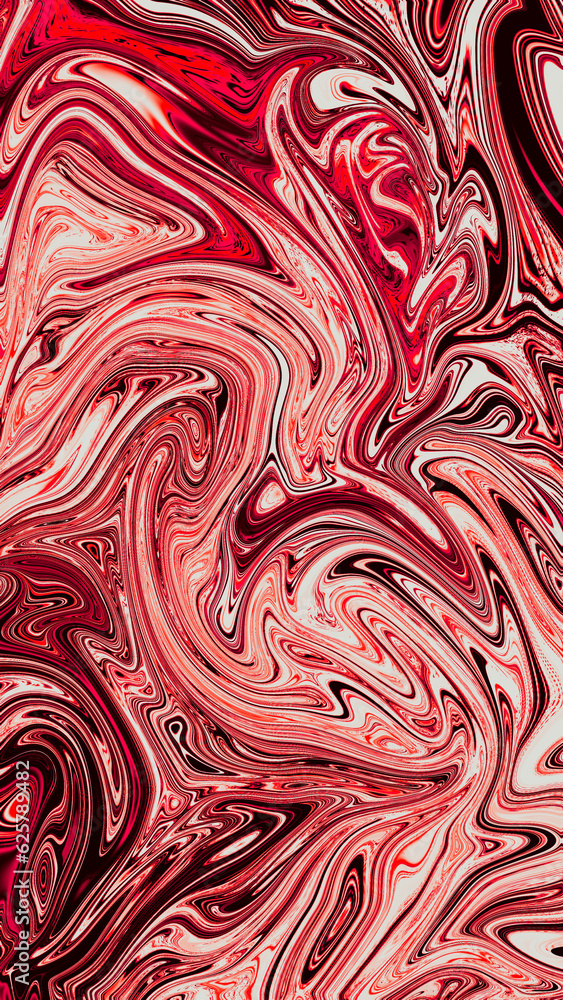 Poster liquify abstract pattern background plastic texture with red white