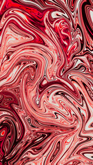 Liquify abstract pattern background plastic texture with red white