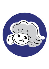 Obraz premium log_snsなどに使いやすいかわいいポーズアイコン_人物_1C_アイキャッチ