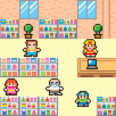 現代RPG風ドット絵　お店 ミニ画面
