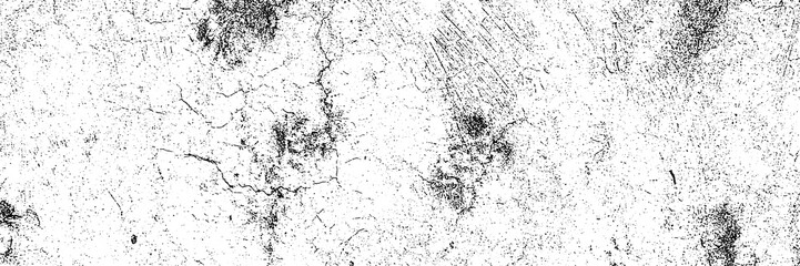 Panoramic distress Overlay Texture Grunge background of black and white. Dirty distressed grain monochrome pattern of the old worn banner design.