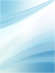 光り輝く空の上に走る流線形イメージの抽象的背景_ライトブルー_縦