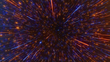 4k Abstract wide digital background of Neon glowing lines, luminous rays in motion, technology, network connection concept. Beautiful fireworks, colorful explosion, big bang. Falling stars lights - Powered by Adobe