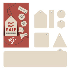 Cardboard Label Vectors With Eyelets Pro Vector
