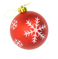 Red Christmas ball isolated on transparent background, PNG