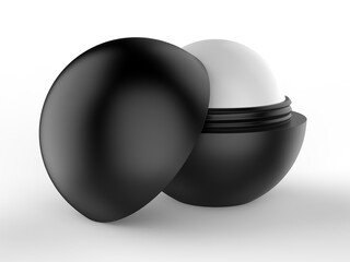 Blank lip balm ball 3d illustration.