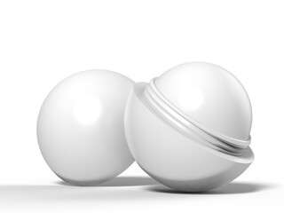 Blank lip balm ball 3d illustration.