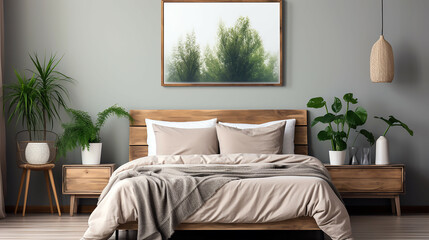 Fototapeta premium Modern living room interior, generative AI