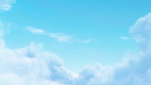 Passing Soft Cloud on Blue Sky. 3D rendering. Passing clouds on blue sky background.