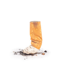 cigarette butts isolated on white background