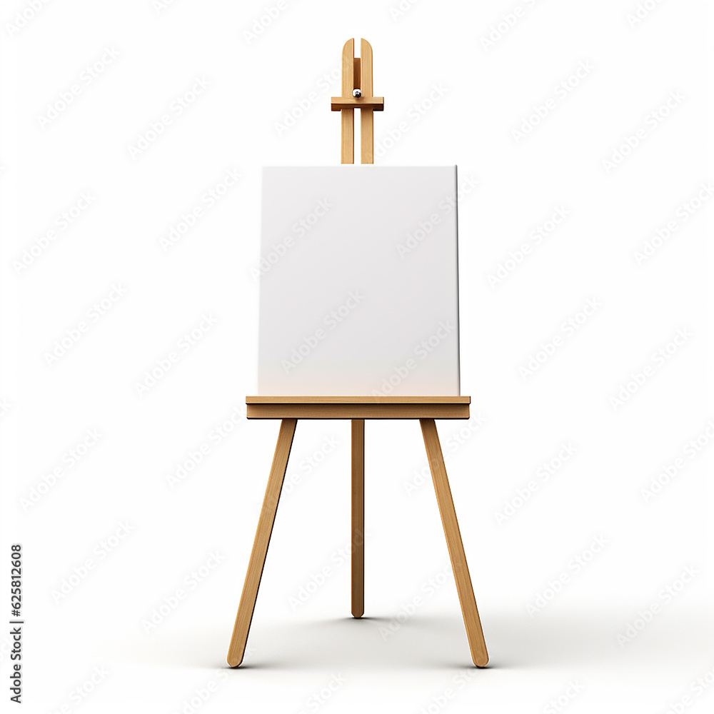 Poster easel icon 3d rendering on white isolated background