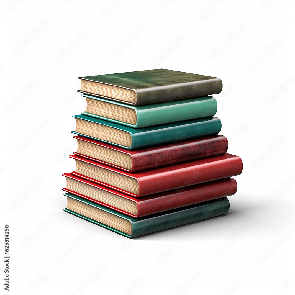 Poster library books icon 3d rendering on white isolated background