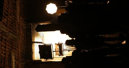 Film Crew silhouette Vertical - Powered by Adobe