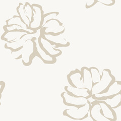 Obraz premium Neutral Colour Abstract Floral Seamless Pattern Design