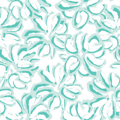 Fototapeta na wymiar Green Abstract Floral Seamless Pattern Design