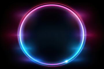 Obraz premium A metallic ring that shines in blue and pink, Generative AI