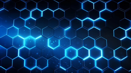 Blue hexagon technology abstract background