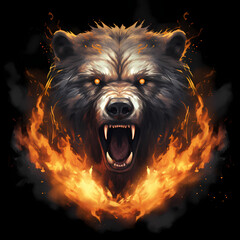 Bear with Strong Fire Spirits