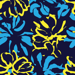 Colourful Abstract Floral Seamless Pattern Design