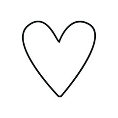 Hand drawn linear vector illustration of hearts