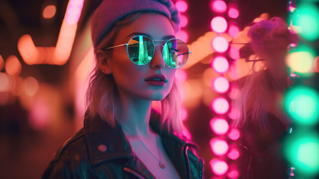 neon light street fashion 