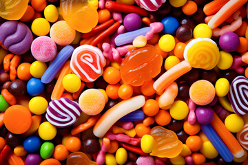 Fototapeta na wymiar colorful candy on a black background