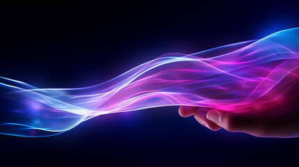 Fototapeta premium abstract futuristic background with pink blue glowing lines