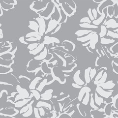 Fototapeta premium Monochrome Abstract Floral Seamless Pattern Design