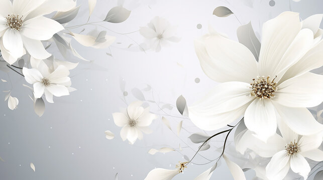 Fototapeta white flower on white background
