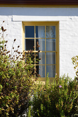 close up of window in traditional country cottage house