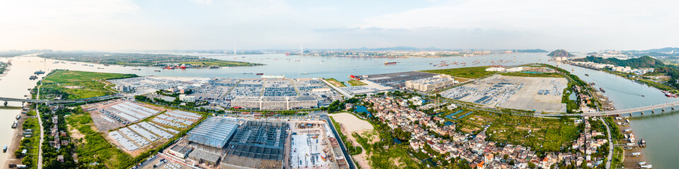 Naklejka na ściany i meble Nansha Automobile Terminal, Port of Guangzhou, Guangdong Province, China