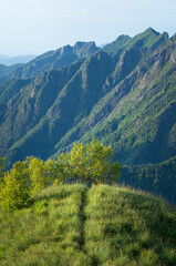 Fototapeta premium View towards Lago Maggiore in Val Grande, the largest National Park and wilderness area in Italy.