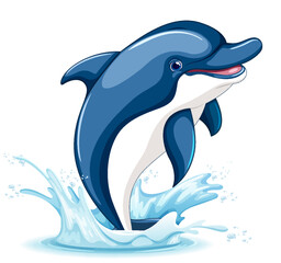 Dolphin Jumping Out of Water - obrazy, fototapety, plakaty
