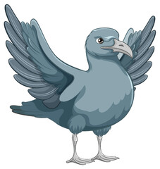 Grey Bird Ready to Fly