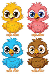 Obraz premium Cute owl chick cartoon isolated
