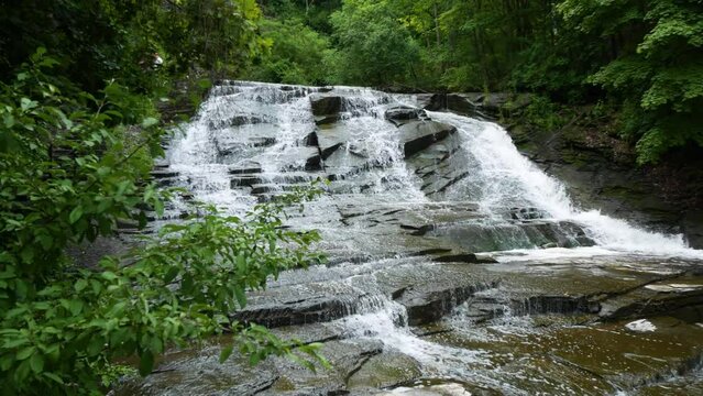 Cascadilla Gorge in Ithaca, New York, waterfalls.  Urban park