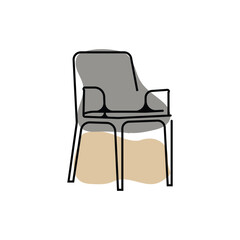 furniture logo, home furnishing design, room icon illustration, table, chair, lamp, frame, clock, flower pot