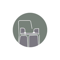 furniture logo, home furnishing design, room icon illustration, table, chair, lamp, frame, clock, flower pot