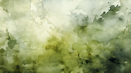 Fototapeta na wymiar Olive green watercolor transparent texture - Generative AI