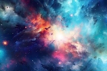 Obraz na płótnie Canvas Colorful space galaxy cloud nebula. Stary night cosmos.