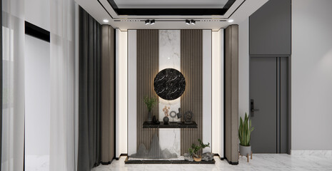Minimalist style interior design of modern living room
