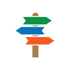 Signpost arrow icon design template vector isolated illustration