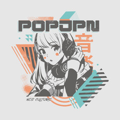 Anime Music Vector Art, Illustration, Icon and Graphic