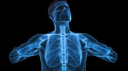 Human body x-ray isolated on black background