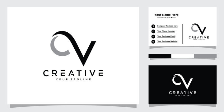 Initial CV, VC Alphabets Letters Logo Monogram