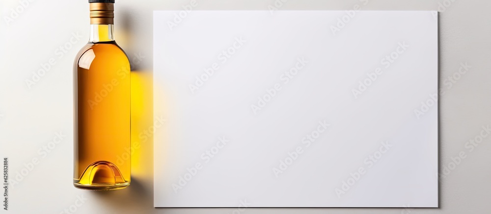 Aufkleber Photo of a wine bottle next to a blank paper, perfect for adding your own message or label with copy space