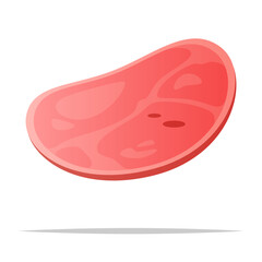 Slice of ham vector isolated illustration