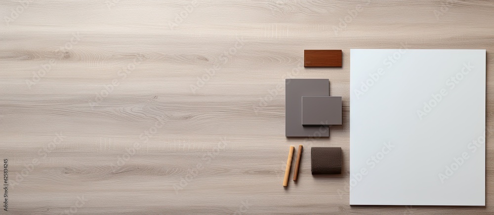 Poster photo of a clean white table with a blank sheet of paper and a pencil ready for ideas and creativity