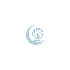 Lotus flower human care logo isolated on white background